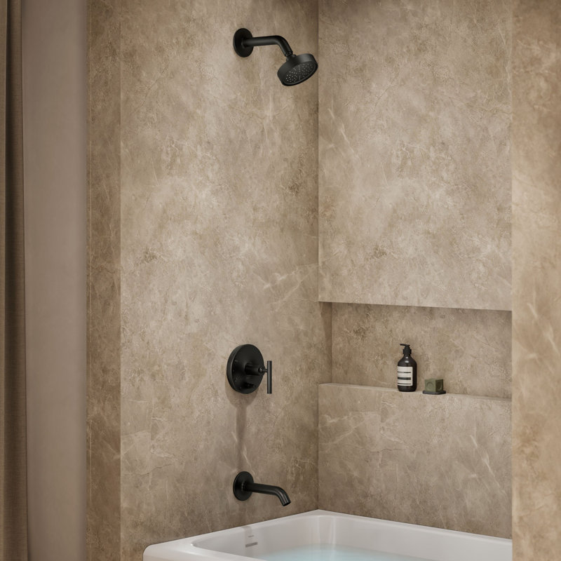 Purist Tub and Shower Faucet, Matte Black, Lever
