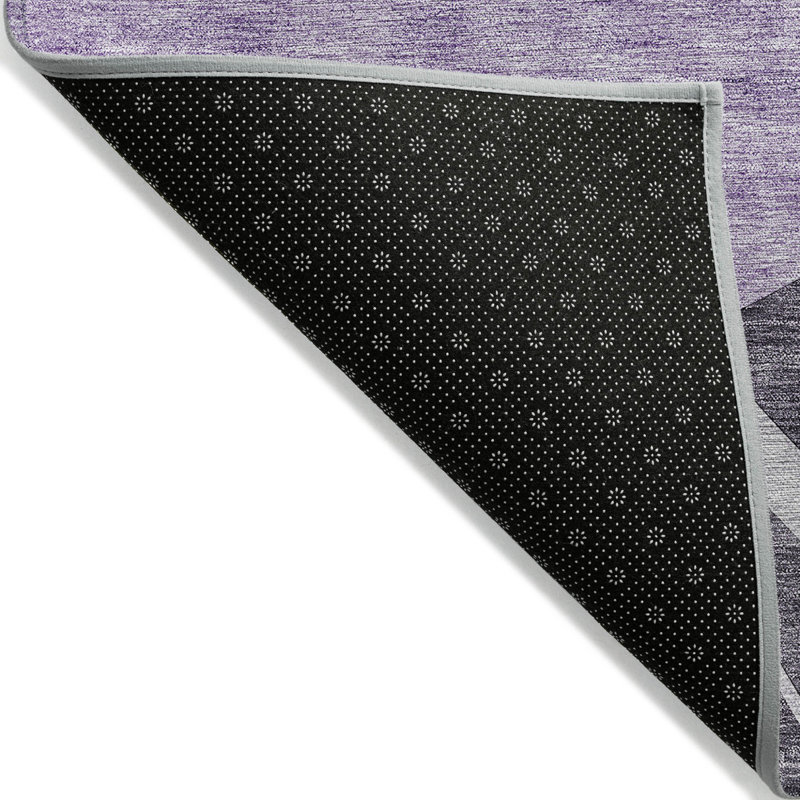 10' X 14' Purple Eggplant And Lavender Abstract Washable Indoor Outdoor Area Rug, Rectangle 3' X 5'