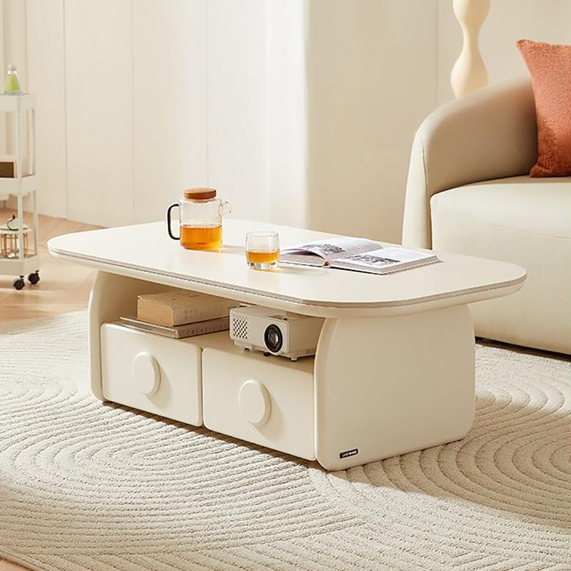 Table basse de style crème ronde