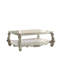 Table basse en bois de style traditionnel avec pieds à volutes Gazella, blanc os-29980045