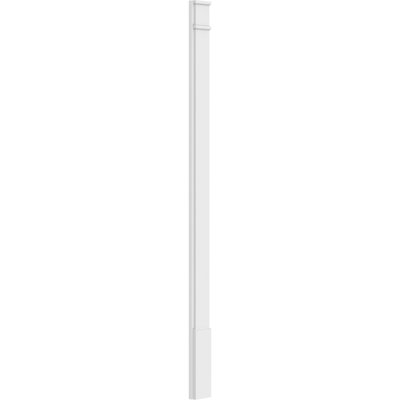 TruCraft Plain Pilaster w/ Decorative Capital & Base, 6"W x 96"H x 2"P Base Can Be Trimmed Up To 6 5/8", Architectural Grade PVC, Sold As Pair