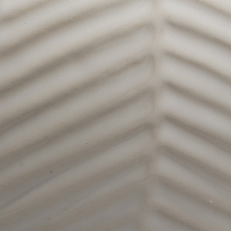 Lampe de table Fern en céramique avec abat-jour en lin, crème, Crème