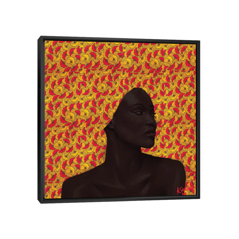 Wax Series III par Adekunle Adeleke-reproduction d’art, Pas de tapis, H 18 po x l 18 po x 1,5 po, Toile avec cadre noir