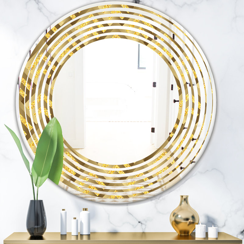 Miroir mural sans cadre à motif glam wave, 31,5 po x 31,5 po