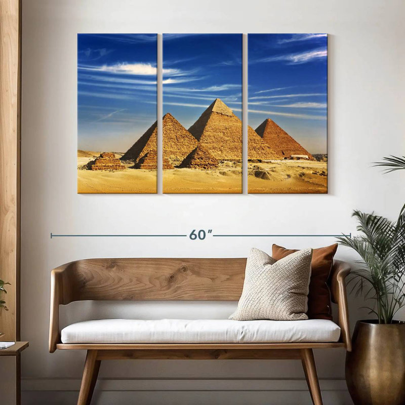 Pyramides égyptiennes de Gizeh Adella, H 32 po x l 50 po