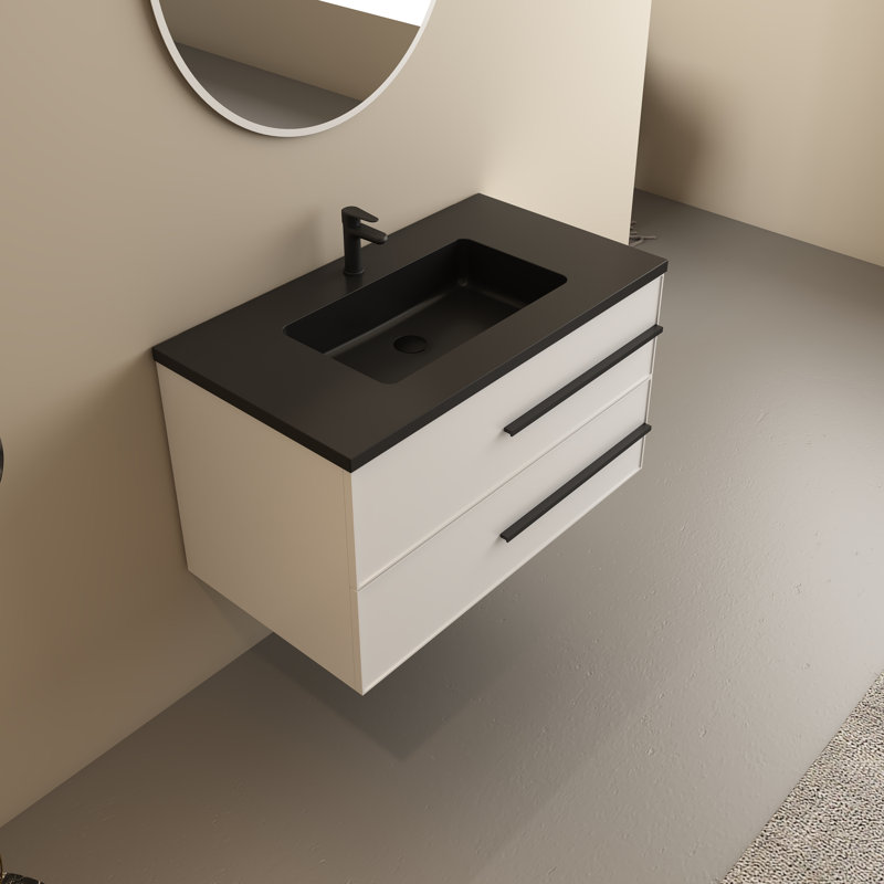 35.4'' Single Bathroom Vanity with Resin Top