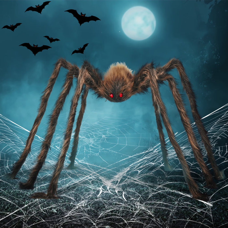 Fausse araignée velue d'Halloween, 60-inch, Brown, 1Pc