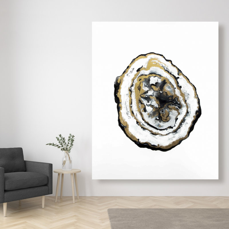 Golden Geode - Black Minimalist Canvas for Home Decor