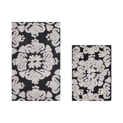 Danitra Premium-Quality 100% Cotton Super Absorbent Machine Washable 2 Piece Bathroom Rug Set