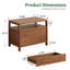 Table de chevet en noyer à 2 tiroirs de 81,5 cm de large avec rangement ouvert-790672060