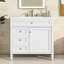 Meuble-lavabo de 36 po avec lavabo supérieur, meuble-lavabo moderne avec 2 tiroirs et tiroir escamotable, meuble-lavabo simple-121294461