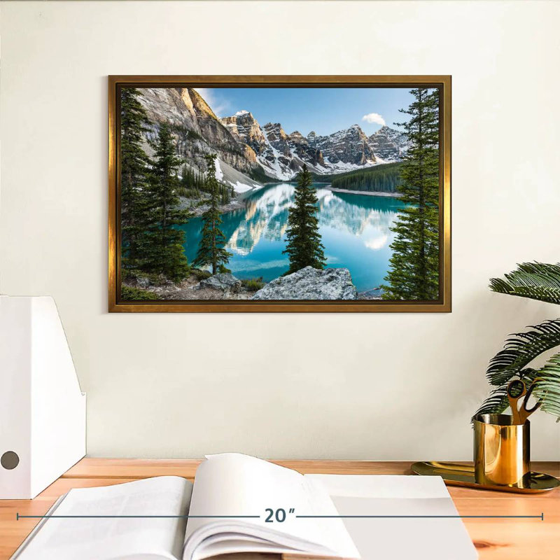 Moraine Lake Reflections, Cadre flottant doré, 13 po x 9 po