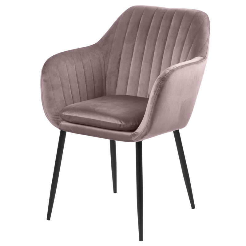 Saster 101.6 cm H Tufted Velvet Armchair, Pastel Pink
