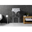 Edwardian Marble White/Polished Chrome Metal Rectangular Console Bathroom Sink with Overflow
