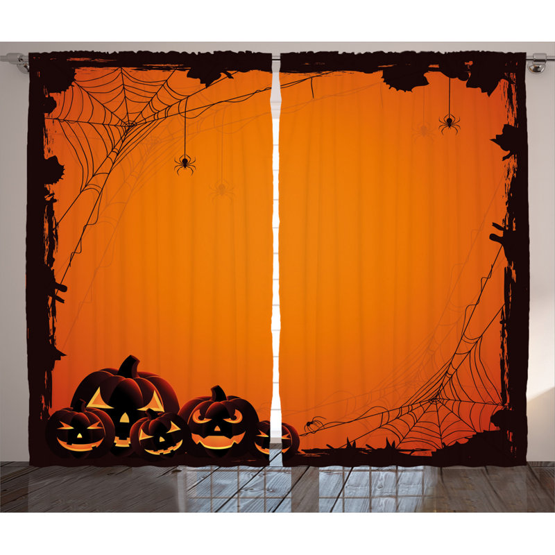 Halloween Semi-Sheer Rod Pocket Curtain Panels, 54" x 63"
