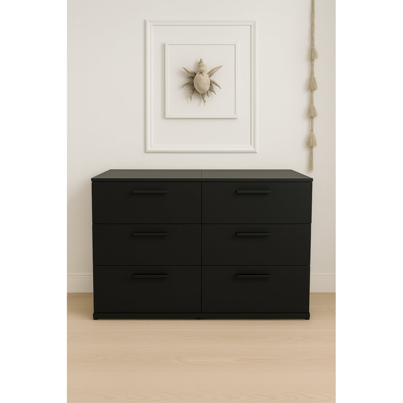 Commode noire à trois tiroirs Morgan
