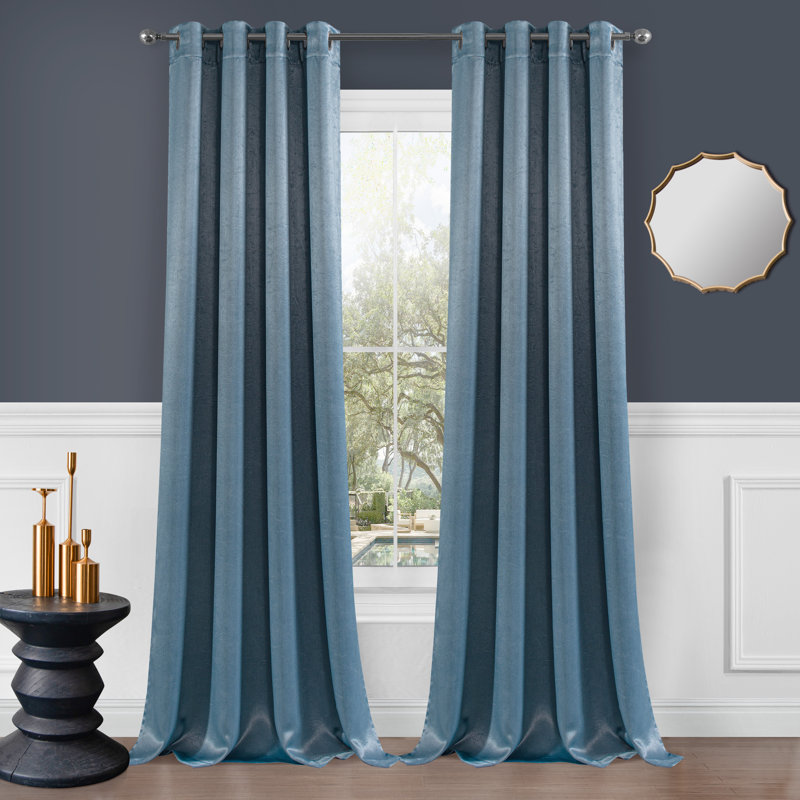 Rosetter Blackout Curtain Pair, Teal