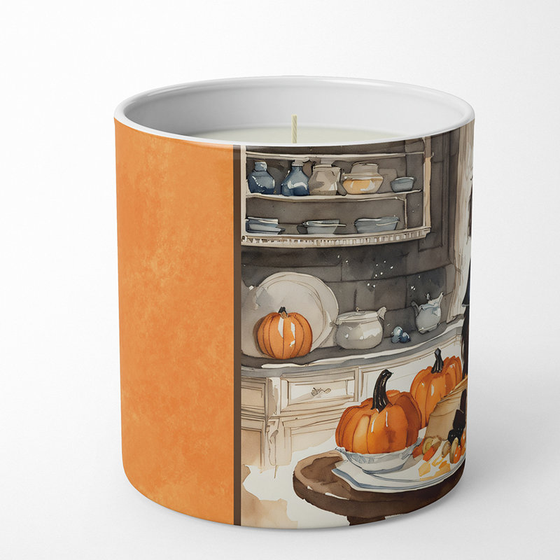 Pumpkin Pie Scented Tumbler Candle with Ceramic Holder