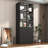 79"H Glass Display Cabinet With Sensor Light And 3 Drawers For Home And Office-97944960