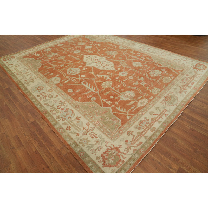 Tapis floral teint floral Oushak 9 x 12