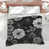 Motif floral blanc / noir