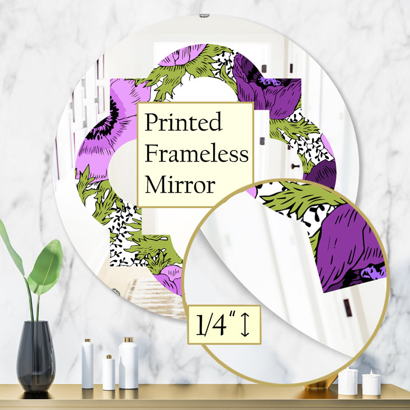 Miroir mural Quatrefoil, H 31,5 po x l po