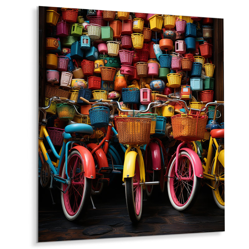 Vélo Joyful Rides I - Décoration murale vélo en métal, H 32 po x l 24 po x P 1 po
