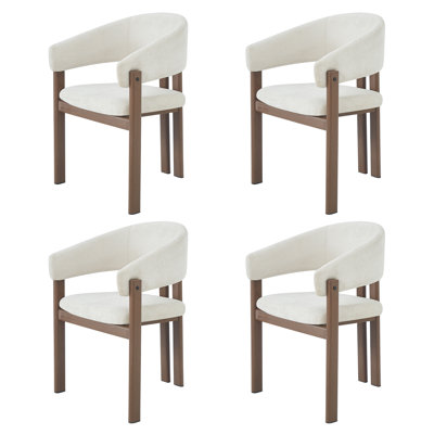 Linen Upholstered Metal Armchair in Beige