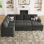 Canapé-lit modulaire en L avec repose-pieds Shavera-1443747865