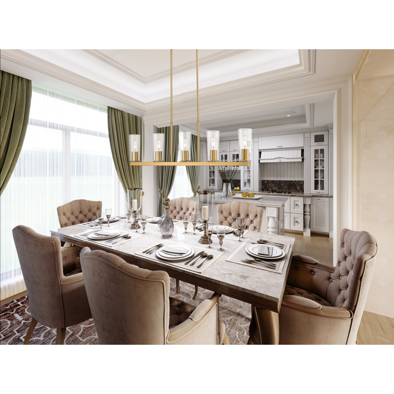 Lustre linéaire à 5 lumières Esma, Or, H 12 po x l 5 po x P 44 po