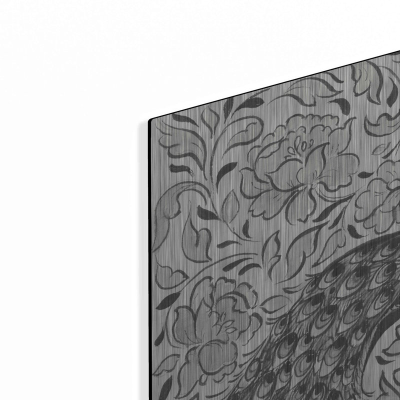 «Peacock Garden IV BW» par Miranda Thomas - impression sur toile non encadrée, H 12 po x l 12 po x P 0,13 po