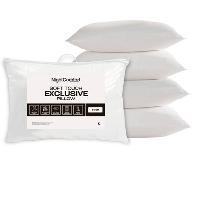 NightComfort Exclusive Collection Microfibre Pillows - Firm Support Pack of 4