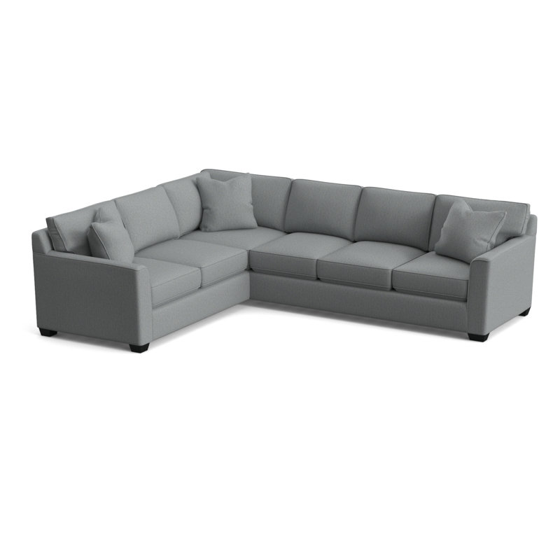 Frye L-Sectional, Left Hand Facing, Black, Light Blue Performance Fabric; 0851-55