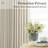 Thick Linen Fabric Memory Trained Pinch Pleated Solid Farmhouse Semi Sheer Curtain 2 Panels-1708167233-1708167245