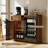 Coffee Bar Cabinet with Mini Fridge Space,  Fluted Design Wine Cabinet with 39.37" W X 20.9" D Tabletop, For Kitchen & Dining Room-330541956