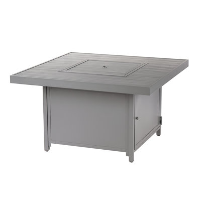 Gulli X 42 po Table de foyer en aluminium avec perles de verre, deux couvercles, couvercle, 55 000 Btus, finition grise