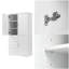 Armoire de rangement haute et large avec portes pour bureau de salle de bain, trois tiroirs