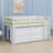 Loft Bed With Retractable Writing Desk And 4 Drawers, Loft Bed With Lateral Portable Desk And Shelves-1156262904-1156262907