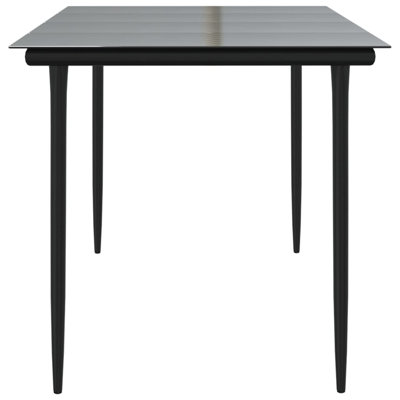 Grande table de salle à manger de style industriel durable en acier thermolaqué noir