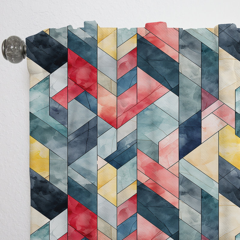 Ethno Marble Enchantment In Geometric - Rideau obscurcissant en marbre abstrait - 1 panneaux, L 52 po x L 90 po