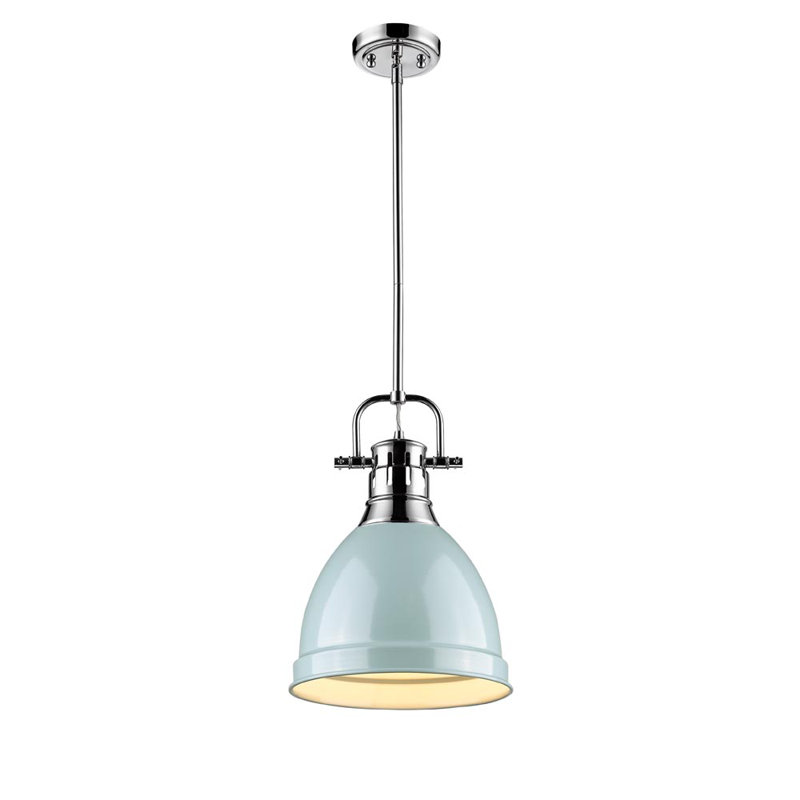 Ruthie 1 - Light Unique/Statement Pendant, Chrome Cast, Seafoam