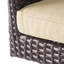 Pivotant multicolore avec pieds fuselés pour le divertissement extérieur, coussin beige pour patio