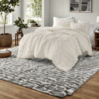 Ensembles de literie luxueux en polyester avec motif animal texturé pour la maison