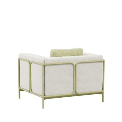 Duval Outdoor Lounge Chair, White Cushion/Green Frame