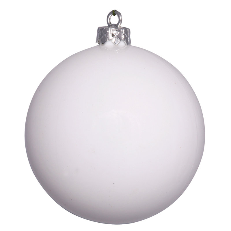 Ornement de Noël en forme de boule, Blanc, H 4 po x l 4 po x P 4 po