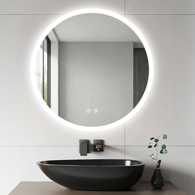 Round Lighted Wall Mounted Bathroom Mirror