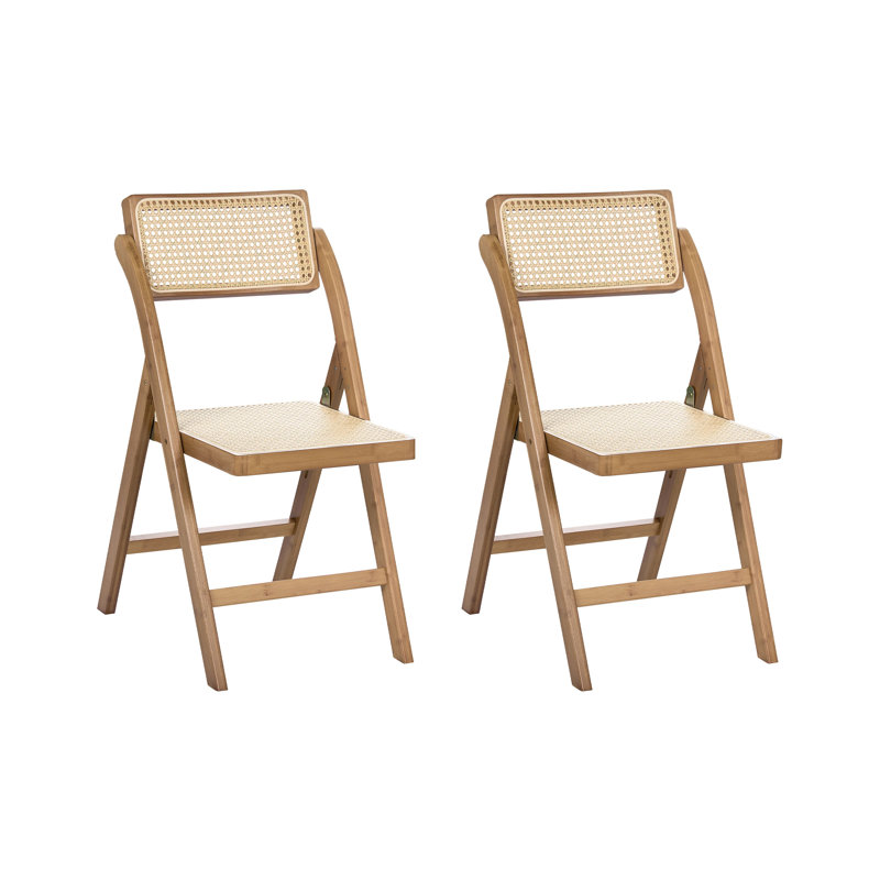 46cm H Solid Wood Folding Side Chair, Brown