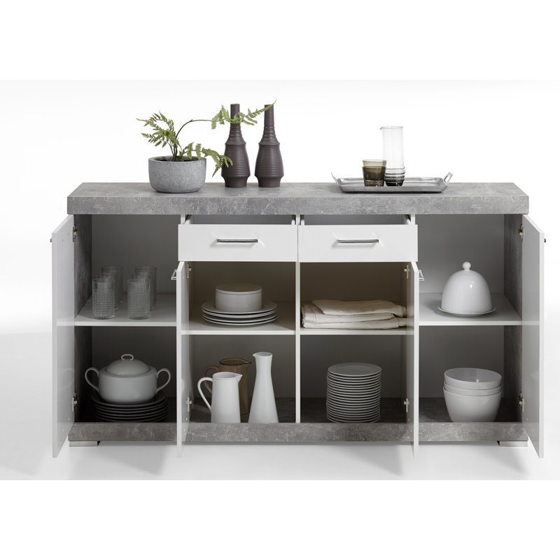 Charlton 160cm Sideboard, White/Grey