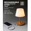 Lampe de bureau, imperméable, lampe de bureau sans fil 4000 mah, rechargeable, gradateur tactile, veilleuse à DEL, convient aux jardins, camping, restaurants et maisons (grain de bois, 9,6 pouces)
