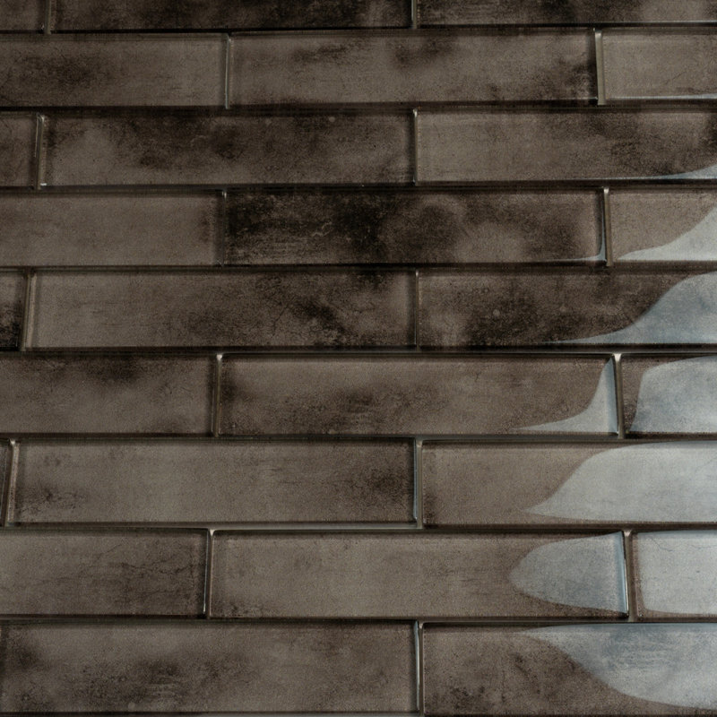 2X8 Subway Glass Mosaic Tile, Suede